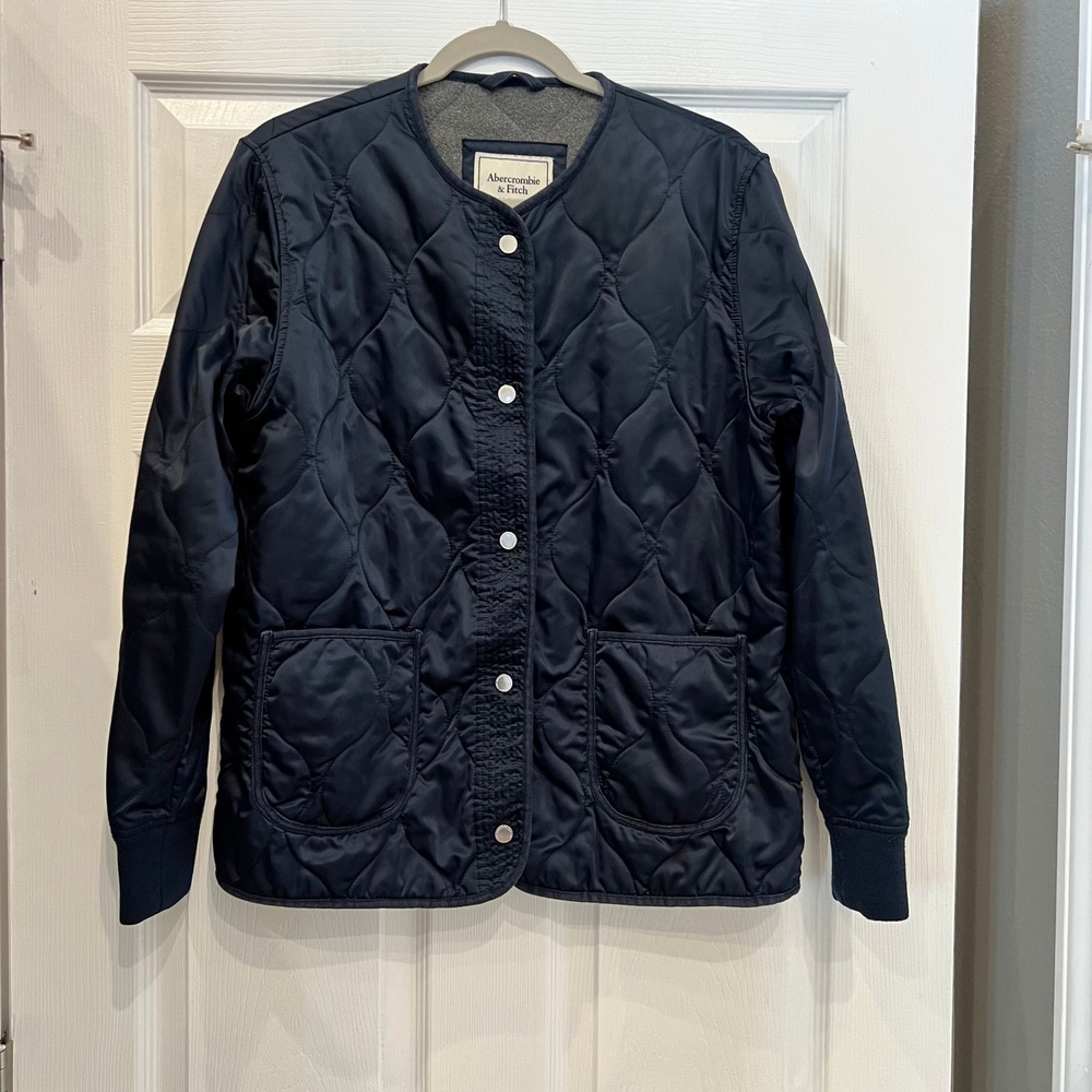 Abercrombie & Fitch Quilted Liner Jacket Polyester Navy Onion Quilt Utility L